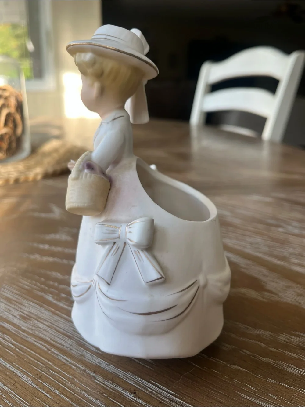 Vintage 1950’s Relpo Japan Planter Girl with Basket K1399